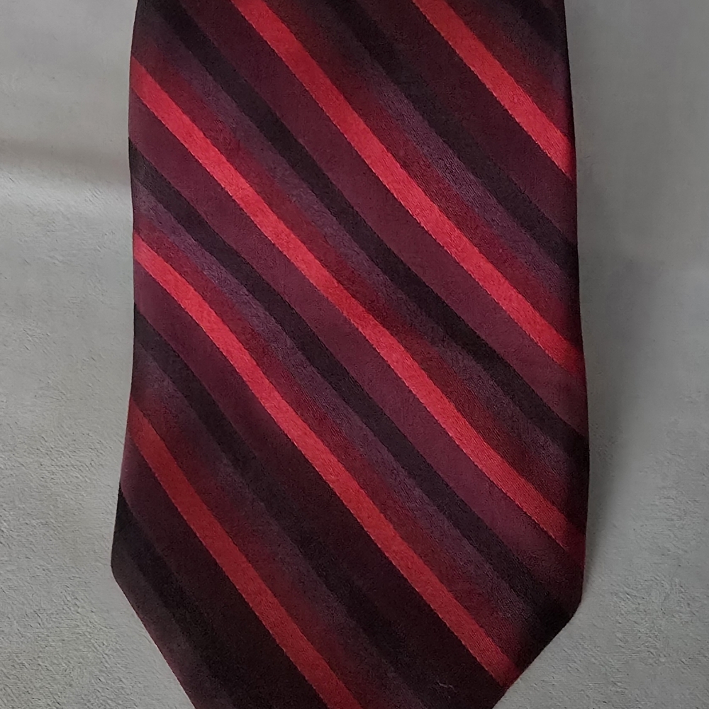 George Bold Red and Black Striped Tie